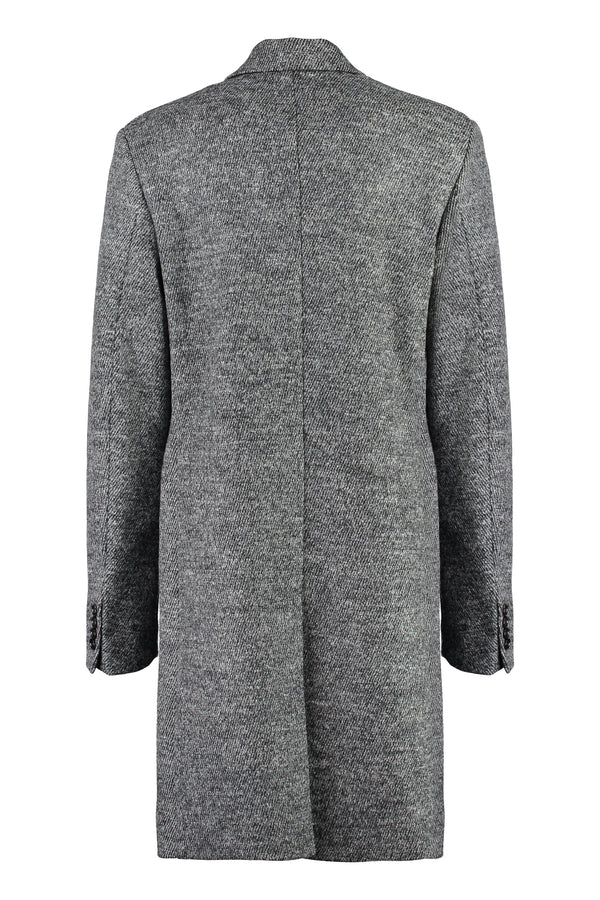 Single-breasted wool coat-1